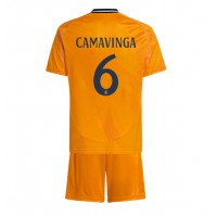 Real Madrid Eduardo Camavinga #6 Udebanesæt Børn 2024-25 Kortærmet (+ Korte bukser)